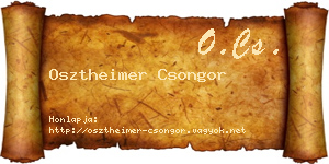Osztheimer Csongor névjegykártya